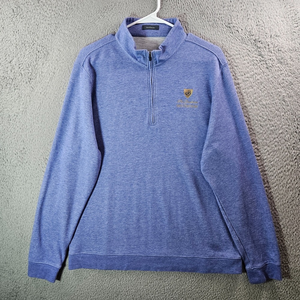 Turtleson Sweater Men Large 1/4 Zip‎ Long Sleeve Stretch Purple Tone